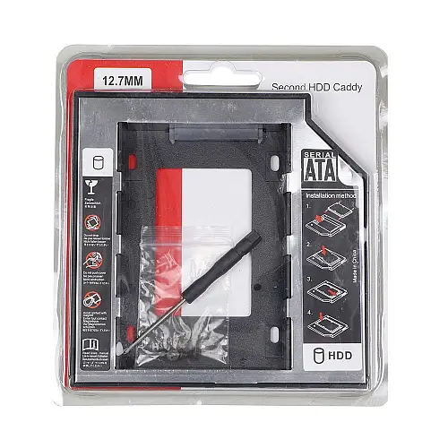 Карман-адаптер Optibay 2.5" HDD/SSD SATA 3.0 Aluminum 12,7мм Black (32509_2917962)