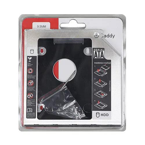 Карман-переходник Optibay 9.5 мм 2.5" SSD/HDD SATA 3.0 DVD Black (32510_2917963)