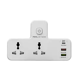 Сетевий фільтр розгалужувач електричний з вимикачем і нічником PD 2500W 3USB 10А 220V PD20W (LD-2311)