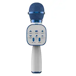 Беспроводной bluetooth микрофон караоке GDS DS813 с функцией изменения голоса Голубой GDS (825)