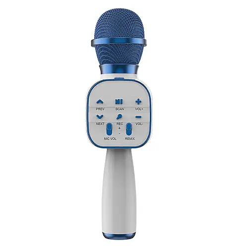 Беспроводной bluetooth микрофон караоке GDS DS813 с функцией изменения голоса Голубой GDS (825)