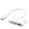 Адаптер Type-C кардрідер USB TF CF SD Charge Білий