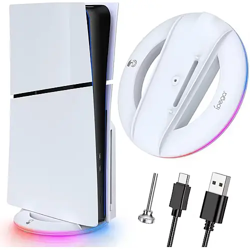 Вертикальная RGB-подставка Pega Sony PlayStation 5 Slim PS5 Slim Белый