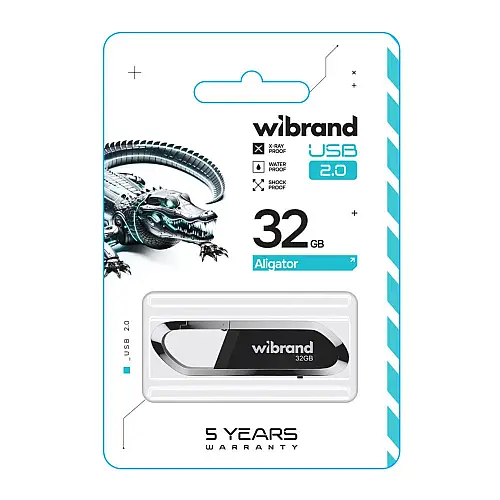 Флеш пам'ять USB Wibrand 32 GB Aligator USB 2.0 Чорний (36702_3608921)