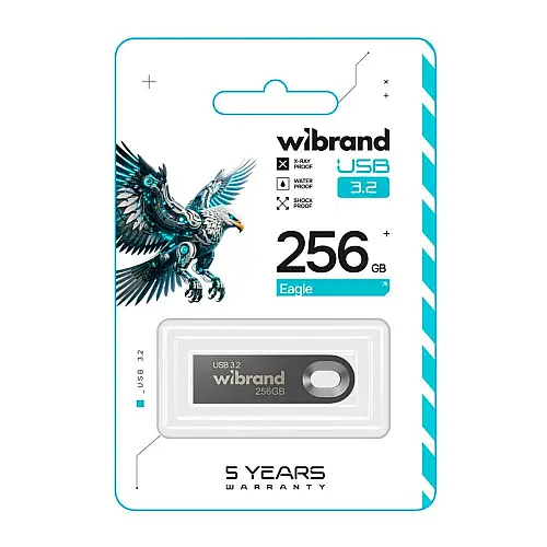 Флеш пам'ять USB Wibrand 256 GB Eagle Gen1 USB 3.2 Сірий (36735_3608957)