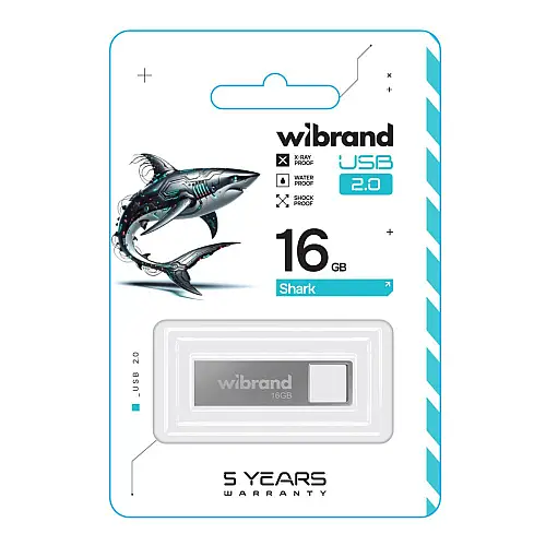 Флеш пам'ять USB Wibrand 16 GB Shark USB 2.0 Silver (36904_3609493)