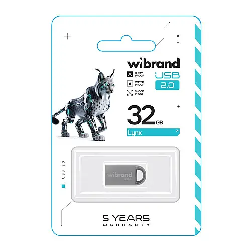 Флеш пам'ять USB Wibrand 32 GB Lynx USB 2.0 Silver (36706_3608925)