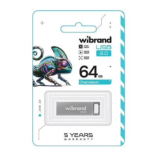 Флеш пам'ять USB Wibrand 64 GB Chameleon USB 2.0 Silver (36712_3608933)