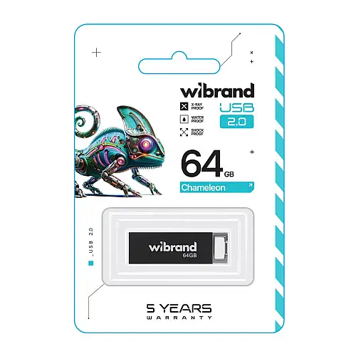 Флеш пам'ять USB Wibrand 64 GB Chameleon USB 2.0 Чорна (36712_3608934)