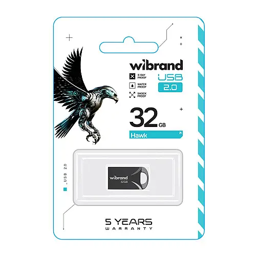 Флеш пам'ять USB Wibrand 32 GB Hawk USB 2.0 Чорна (36709_3608928)