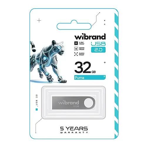 Флеш пам'ять USB Wibrand 32 GB Puma USB 2.0 Silver (36908_3609503)
