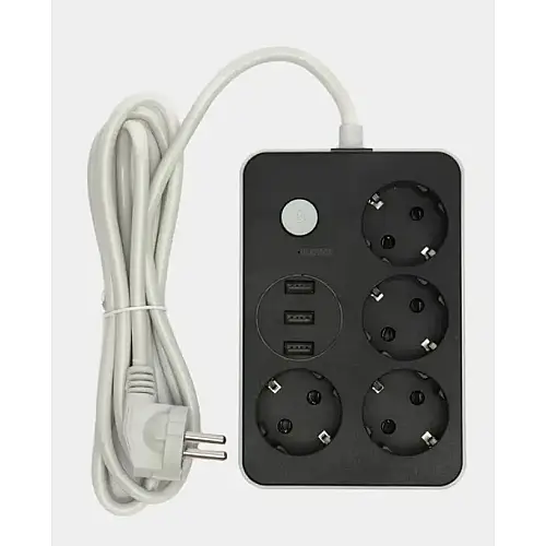 Удлинитель No Brand USB Power Socket 8204 3USB 2 м Чорний 021264