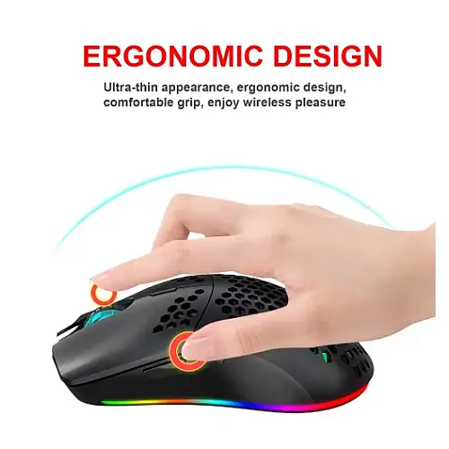 Беспроводная игровая мышь K-Snake SM600 с боковыми кнопками с аккумулятором и подсветкой Черный (SH0000315)
