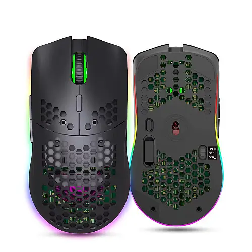 Мышь беспроводная HYSJ Т66 с аккумулятором и подсветкой 2,4G Black