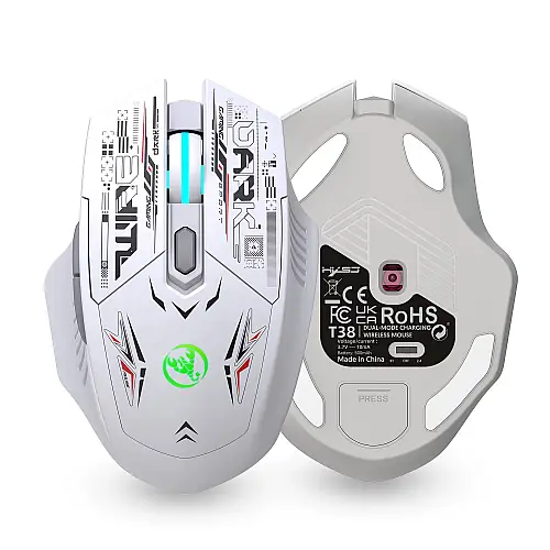 Мышь беспроводная HYSJ Т38 с аккумулятором и подсветкой 2,4G Bluetooth White