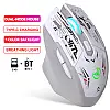 Мышь беспроводная HYSJ Т38 с аккумулятором и подсветкой 2,4G Bluetooth White