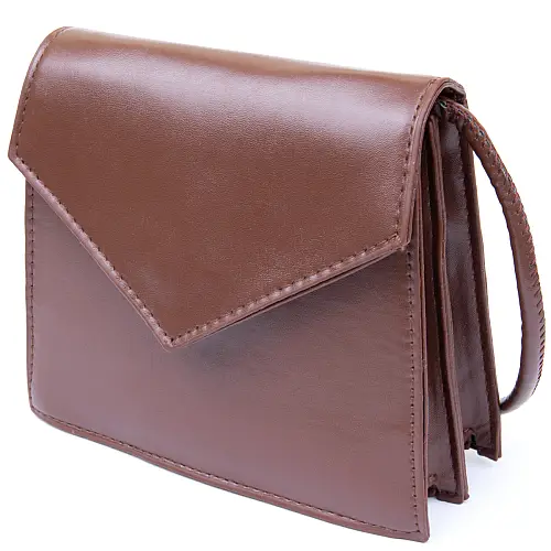 Сумка угловидная Vintage sale_14933 17,5х15,5х6 см Коричневый