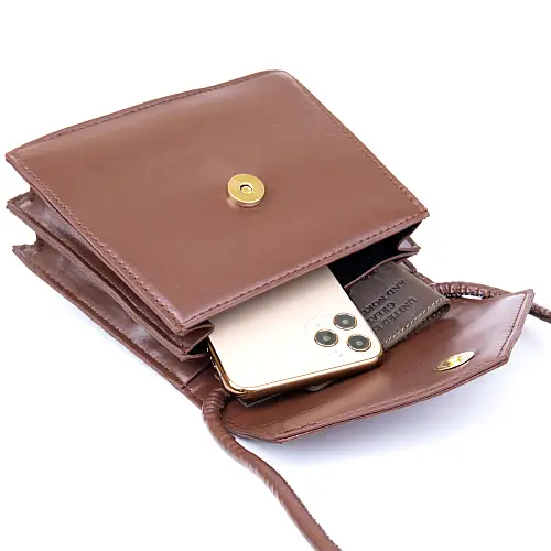 Сумка угловидная Vintage sale_14933 17,5х15,5х6 см Коричневый