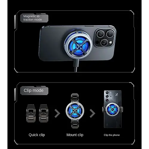 Полупроводниковый радиатор-вентилятор для смартфона Nubia Redmagic 6 AIR 1х1 см Разноцветный