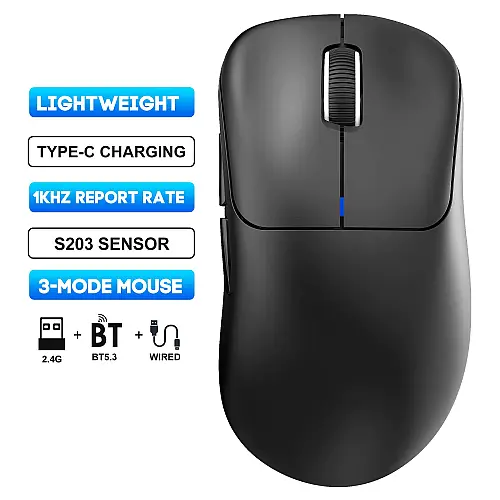 Мышь беспроводная HXSJ T700 с аккумулятором 2.4G+Bluetooth+Wired Черный