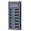 Концентратор Digital 7 Port USB 3.0 PD Сірий (HUB985D)