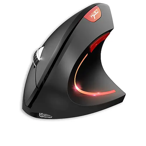 Вертикальная мышь беспроводная HYSJ Т22 с аккумулятором и RGB подсветкой 2,4G+Bluetooth Черный