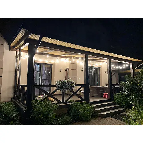 Уличная Ретро Гирлянда Для Помещения и Улицы RETRO LAMPA Винтаж 2 метра 5 ламп LED 4W (Лампа Экономка) влагозащита IP44 от 220V Пластик Матовое Белый Цвет (20542441)
