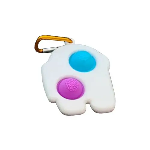 Антистресс Игрушка Trend-Box Симпл Димпл Белый Брелок Амонг Ас с карабином - 2 пупырки