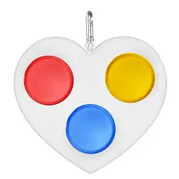 Антистресс Игрушка Trend-Box Симпл Димпл Белое Сердечко с карабином - 3 пупырки