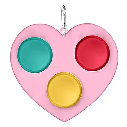Игрушка антистресс Simple Dimple  Розовое Сердечко с карабином 3 пупырки