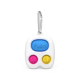 Игрушка антистресс Simple Dimple  Белый Брелок Амонг Ас с карабином 3 пупырки