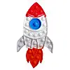 Игрушка антистресс Pop It Бело-красная Ракета