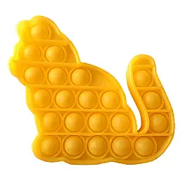 Игрушка антистресс Pop It Люминесцентный Жёлтый Котик