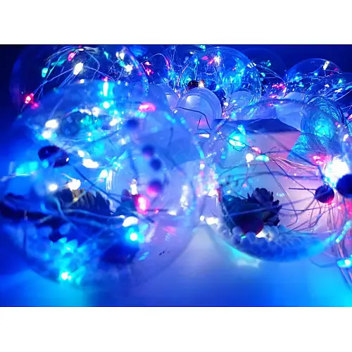 Гирлянда штора Xmas 200L 10 Капель Шарик Ширина Разноцветное Свечение 3M 165-Cl54M