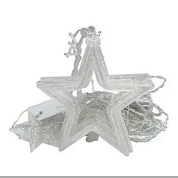 Светодиодная гирлянда-штора Звезды для новогоднего декора Xmas stars 3м*80см*50см и 138 LED (12 звезд) свет ламп-RGB multicolor 8 режимов от сети 220 В