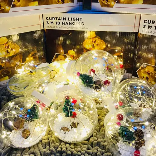 Гирлянда "Ёлочки" Xmas WW-1 Copper Curtain Ball Lamp 3 х 1.5 м Теплый белый