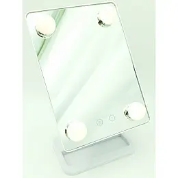 Дзеркало для макіяжу з LED-підсвіткою на підставці Cosmetie Mirror HH083 білий