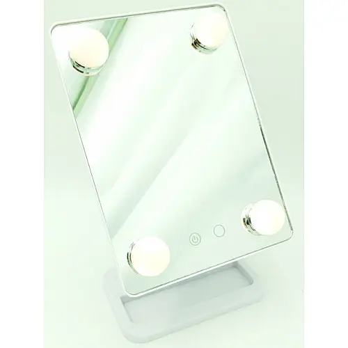 Дзеркало для макіяжу з LED-підсвіткою на підставці Cosmetie Mirror HH083 білий