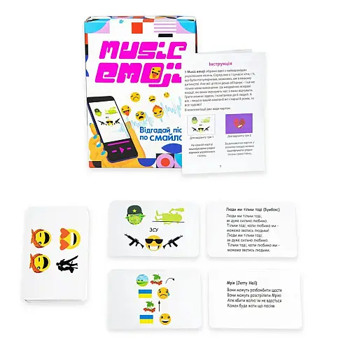 Настольная карточная игра "Music Emoji" Strateg 30249 на украинском языке