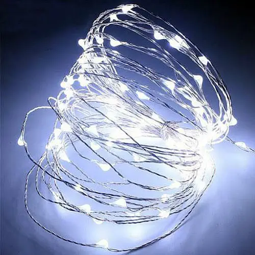Гирлянда-нить светодиодная на батарейках Adecor 10 м 100 Led Белый (218-21526972)