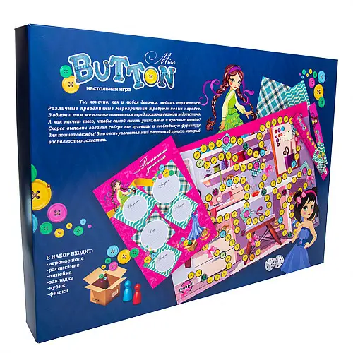 Настільна Гра-бродилка "Miss Button" Strateg 30355 рус.
