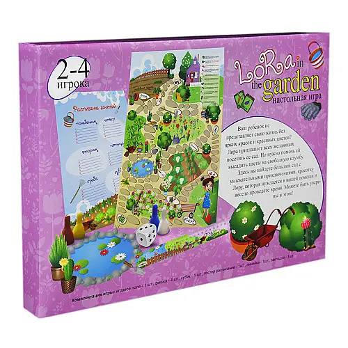 Настольная Игра-бродилка "Lora in the garden" Strateg 30514 рус.