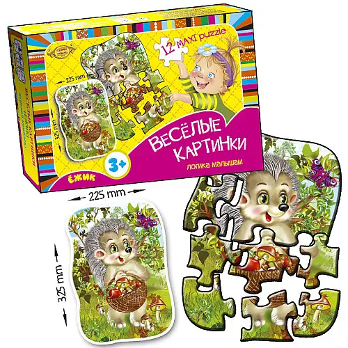Гра Мастер "Веселі картинки. Їжачок" maxi puzzle MKM0336