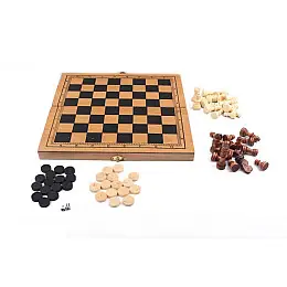 Шахматы деревянные BK Toys S3023 3 в1