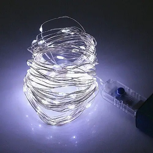 Светодиодная гирлянда нить Led Капли росы на 100 светодиодов 10 м с USB подключением и пультом ДУ Белая