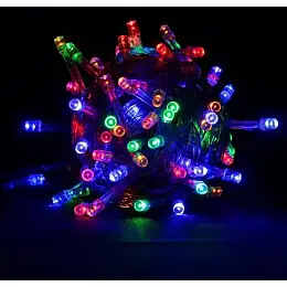 Светодиодная гирлянда Led на 100 светодиодов 8 м зеленый провод Мультицвет