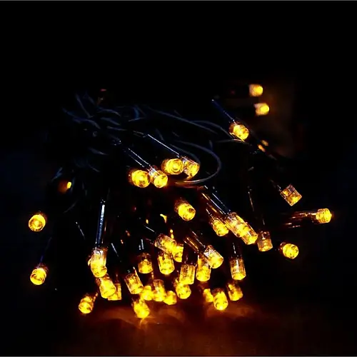 Светодиодная гирлянда Led на 200 светодиодов 16 м зеленый провод Желтая
