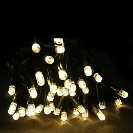 Светодиодная гирлянда Led на 100 светодиодов 8 м зеленый провод Теплая белая