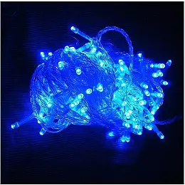 Світлодіодна гірлянда електрична з контролером Led на 200 світлодіодів 12 м прозорий дріт Синя