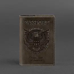Обкладинка для паспорта BlankNote з американським гербом Коричневий (BN-OP-USA-o)